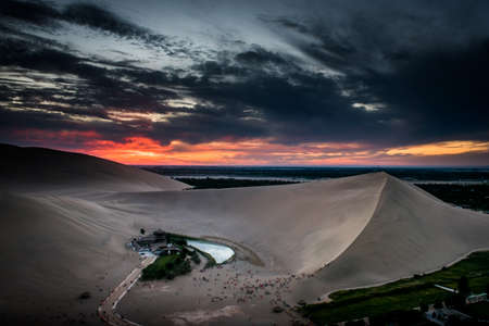 Crescent Spring sunsetのeditorial素材