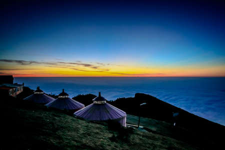 The snow capped mountainsの写真素材