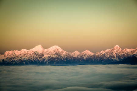 The snow capped mountainsの写真素材