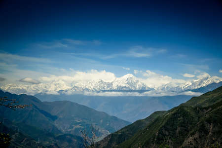 The snow capped mountainsの写真素材
