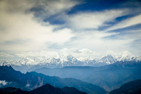 The snow capped mountainsの写真素材