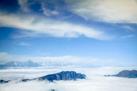 The snow capped mountainsの写真素材