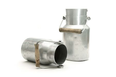 old vintage metalic vintage milk jar の写真素材
