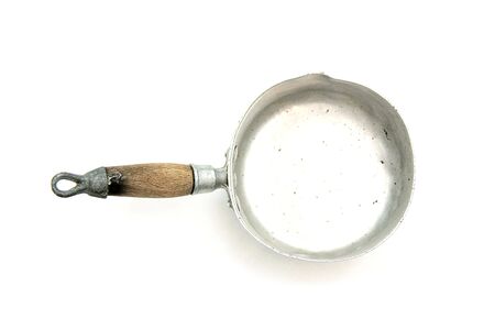 old vintage metallic kitchen saucepanの写真素材