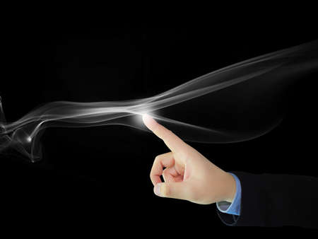 Businessman press fire Abstractの写真素材