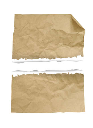 vintage paper torn to reveal white panel ideal for copy space の写真素材