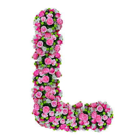 L, flower alphabet isolated on white with clipping path L, flower alphabet isolated on white with clipping path