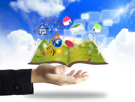 businessman holding ideas.Conceptual の写真素材