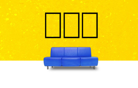 Modern living room interior with furniture の写真素材