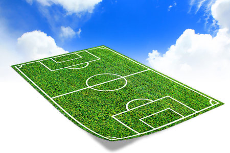 Soccer field  with artificial grass 