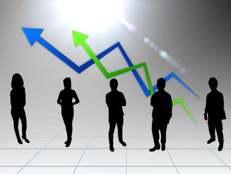 business people team with  graphの写真素材