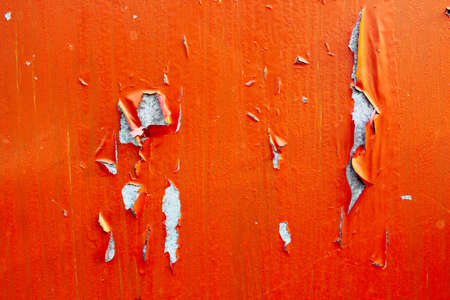 peeling paint orange colorの写真素材