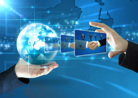 businessman holding Successful business の写真素材