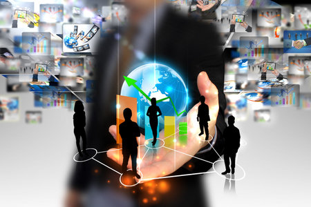 hand holding business team 