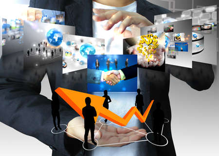 hand holding business team の写真素材