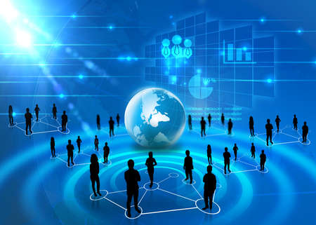 Business team with business world の写真素材