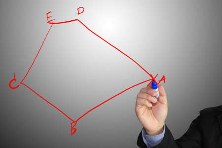 Businessman writing graph の写真素材