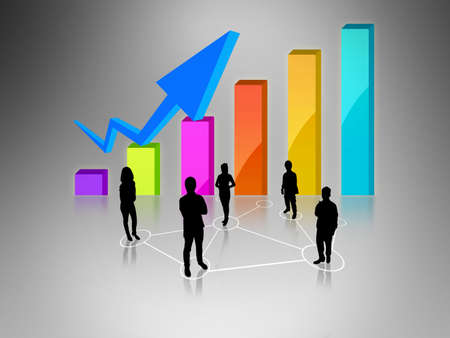 Business team with business graphの写真素材