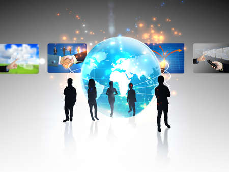 Business team with business world の写真素材