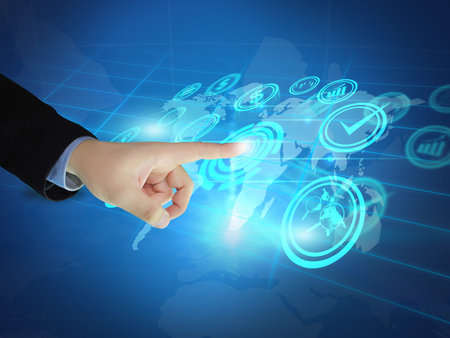 Touch button interface.technology concept 