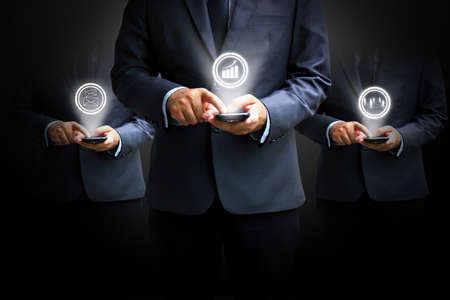 Touch button interface.technology concept の写真素材