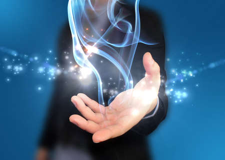 hand holding background Abstract の写真素材