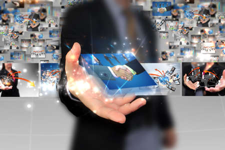 businessman holding Successful business の写真素材
