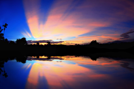 sunset over water