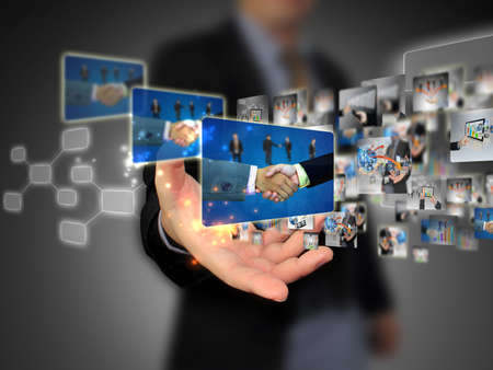 businessman holding Successful business の写真素材