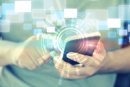 hand touch social media,social network concept の写真素材