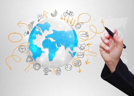 Technology communication,social network concept.の写真素材