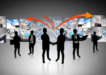 Business team with business world の写真素材