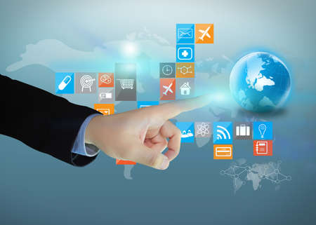 hand touch social media,social network concept ,e-commerceの写真素材
