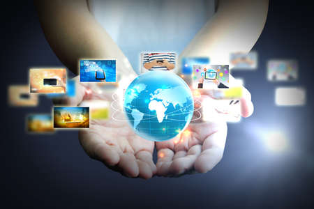 Hands with social network concept.の写真素材