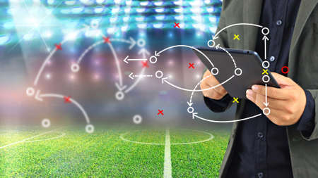 Football manager plan tactics.の写真素材