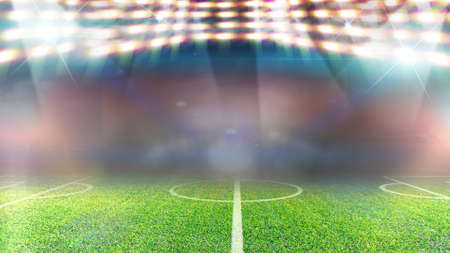soccer field and bright spotlights.の写真素材