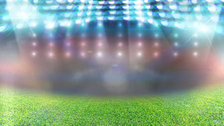 soccer field and bright spotlights.の写真素材