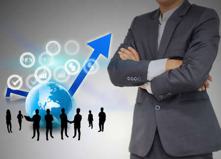 Business team with successful graph.の写真素材