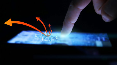 hand touch social media,social network concept. 