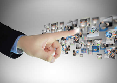 hand touch social media,social network concept.の写真素材