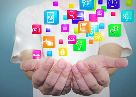 Social media,social network concept.の写真素材