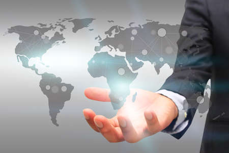 World map connected.Social network concept.globalization business.の写真素材