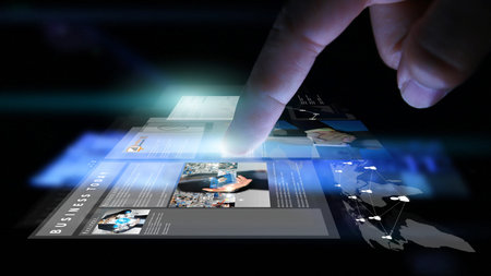 businessman working on virtual screen.business concept,technology,management