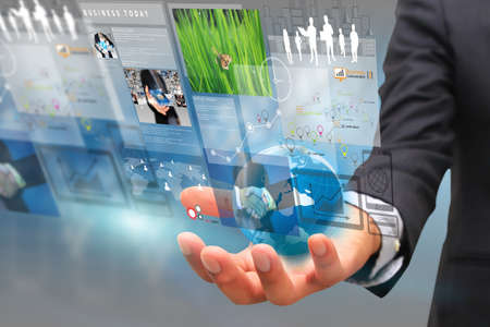 businessman working on virtual screen.business concept,technology,managementの写真素材