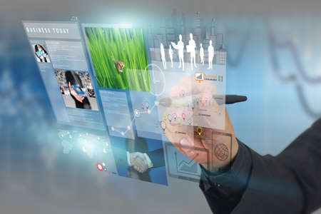 businessman working on virtual screen.business concept,technology,managementの写真素材
