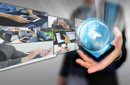 Social network concept.data communication.