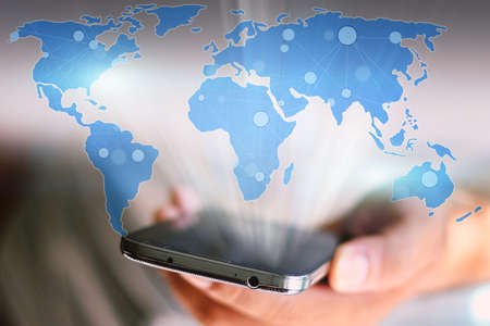 World map connected.Social network concept.globalization business.の写真素材