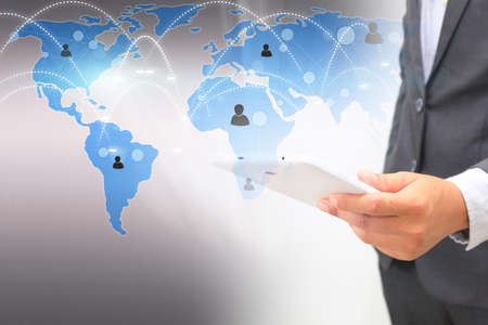 World map connected.Social network concept.globalization business.の写真素材