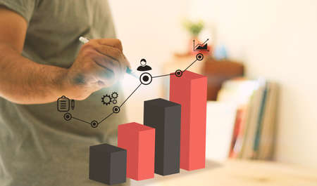 Hand drawing diagram.design business plan.の写真素材