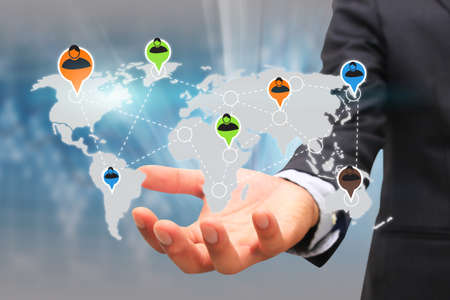 World map connected.Social network concept.globalization business.の写真素材